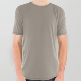 Cobblestone Greige Gray - Grey Solid Color Pairs Winter Cocoa PPG1000-4 All Over Graphic Tee