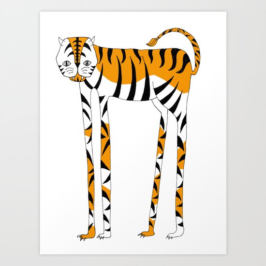 Long legs Tiger Art Print