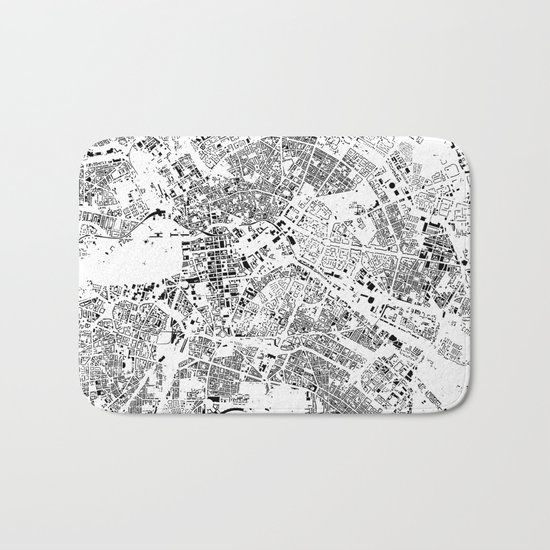 Berlin Map Schwarzplan Only Buildings Bath Mat