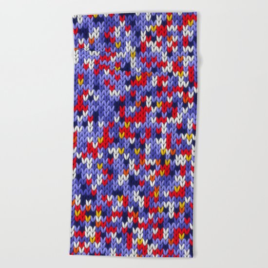 Knitted multicolor pattern 2 Beach Towel