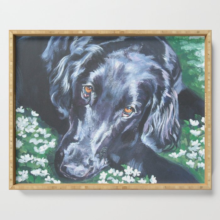 Flat Coated Retriever Dog Portrait Art From An Original Painting