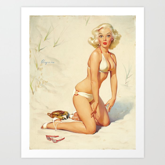 Swimming Pin-up Girl Art Print by PinUpMuseum