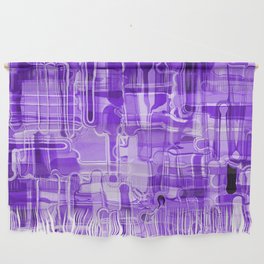 Modern Abstract Digital Paint Strokes in Grape Purple Wall Hanging