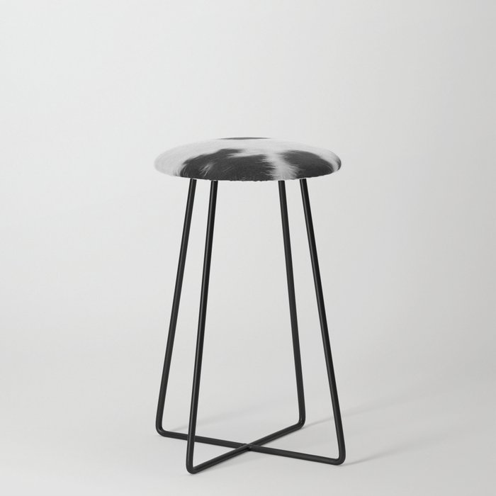 Black and White Cowhide Hygge  Counter Stool