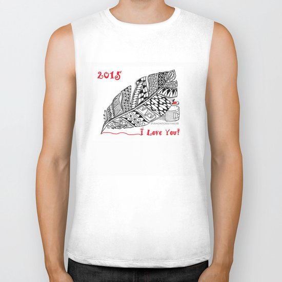 I love you 2015 Zentangle Illustration Biker Tank