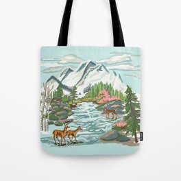 Paint by Number Mountain Medow Tote Bag