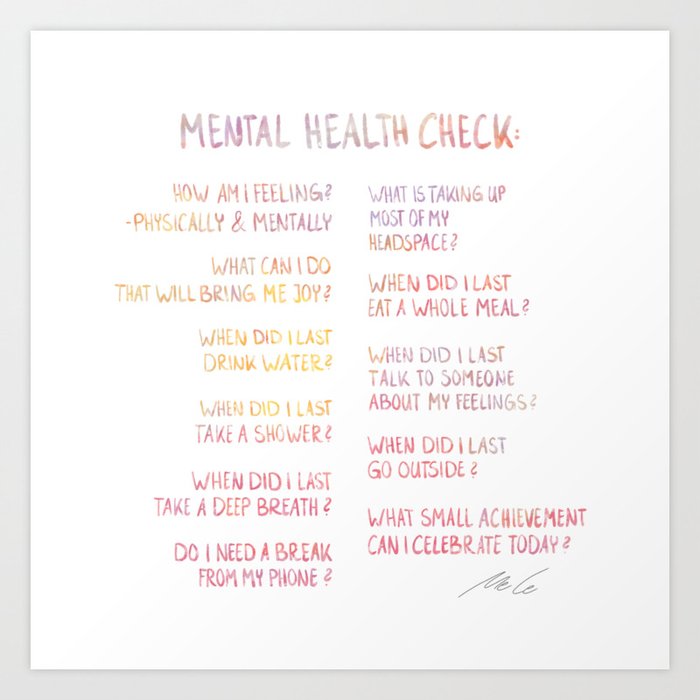 Mental health check_03 Art Print