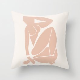 Blush Pink Matisse Nude III, Henri Matisse Abstract Woman Artwork Decor Throw Pillow