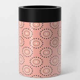 SPLASH RETRO ABSTRACT in BLACK AND WHITE ON BLUSH PINK Can Cooler