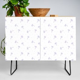 Lilac Doodle Palm Tree Pattern Credenza
