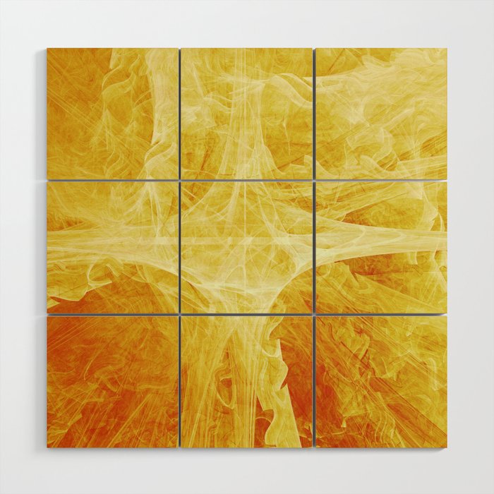 Star Light Fire Burst Abstract Artwork Wood Wall Art