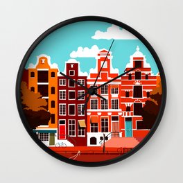 Vintage Amsterdam Holland Travel Wall Clock