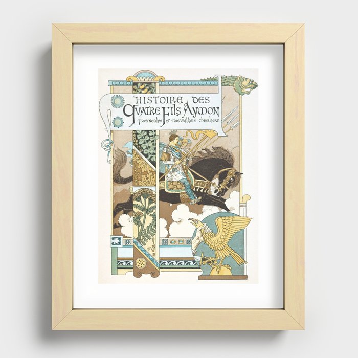 Histoire des Quatre Fils Aymon by Eugène Grasset - Art Nouveau Vintage Retro Poster Recessed Framed Print