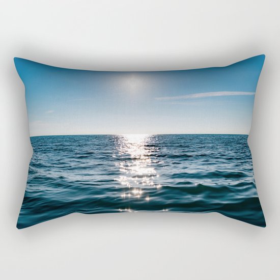 Sea Blue Sky sun Rectangular Pillow
