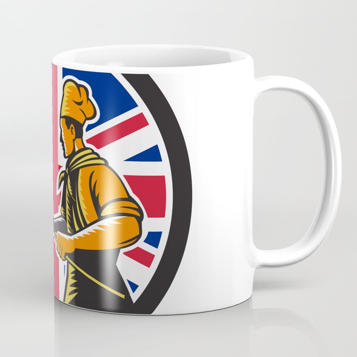 British Pizza Baker Union Jack Flag Icon Coffee Mug