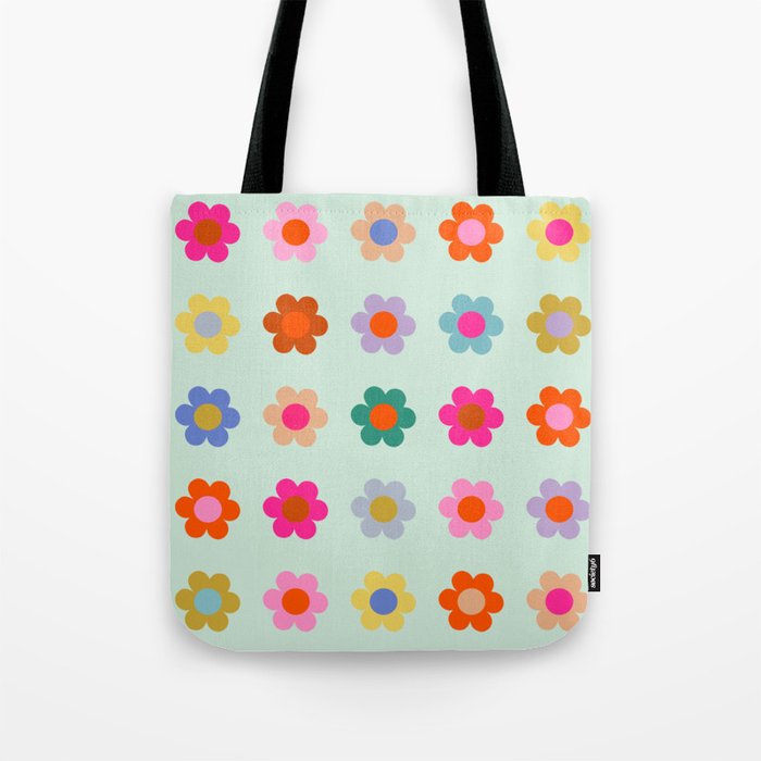 Colorful Flowers Vintage Floral Tote Bag