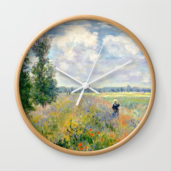 Poppy Fields near Argenteuil by Claude Monet Wall Clock