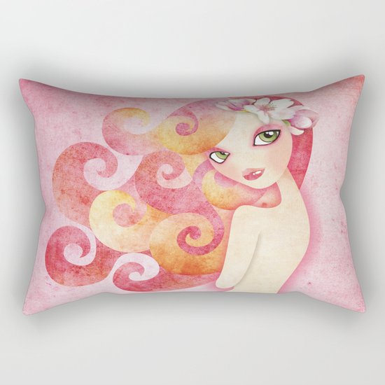 Coraleen, Mermaid in Pink Rectangular Pillow