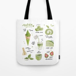 Matcha sweets watercolour illustration Tote Bag