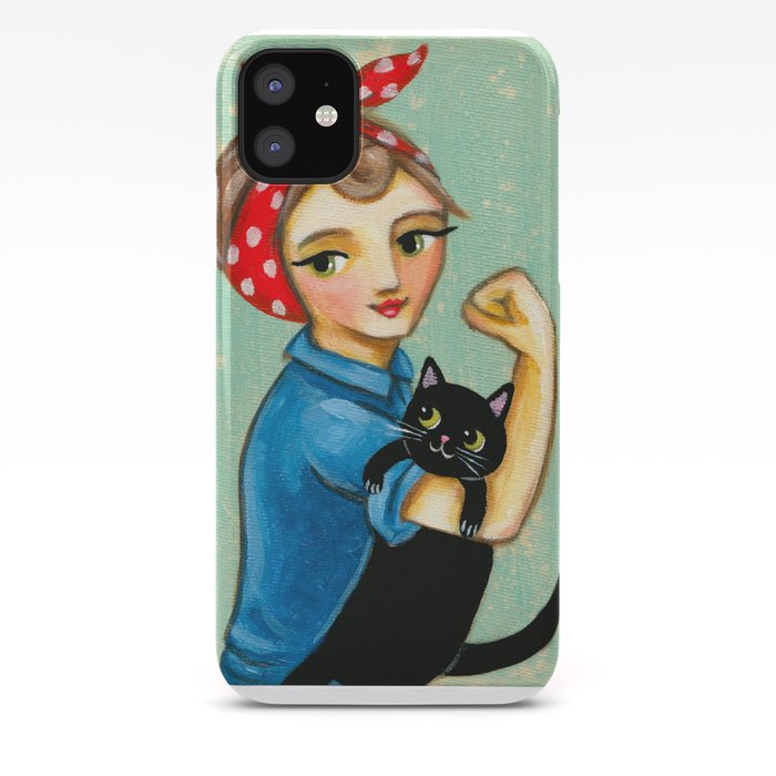 Rosie The Riveter With Black Cat We Can Do It Painting By Tascha