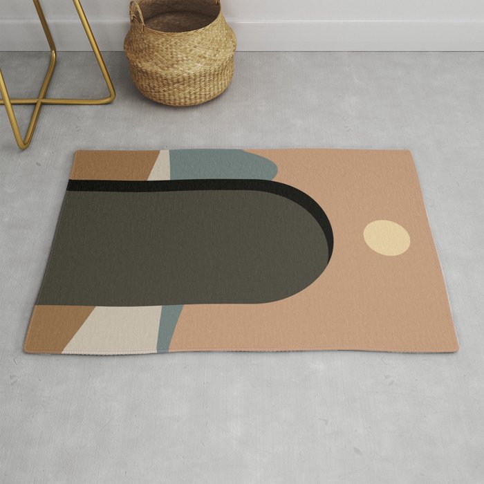 abstract contemporary background, abstract geometric shapes art print Rug
