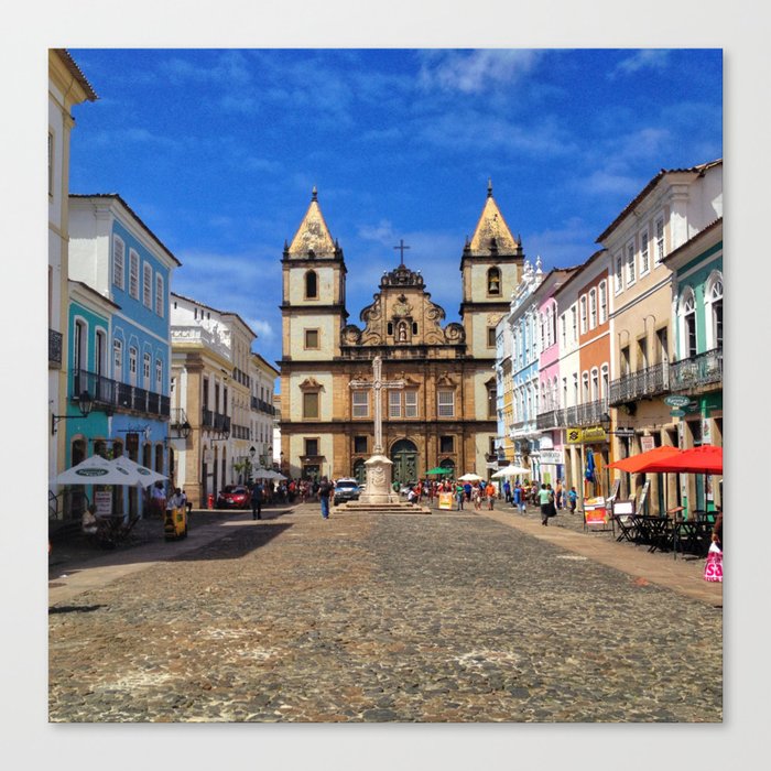 Brazil Photography - Beautiful Town Square Under The Blue Sky Canvas Print