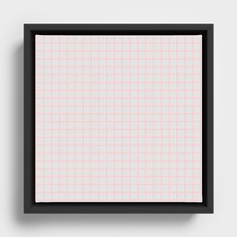 Pastel Pink Grid Pattern Framed Canvas