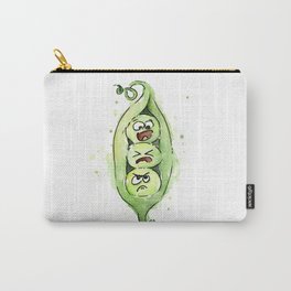 Peas in a Pod Funny Whimsical Siblings Watercolor Carry-All Pouch | Peapod, Nurseryprint, Kidspeapod, Illustration, Children, Whimsical, Watercolor, Peas, Peasinapod, Siblings 