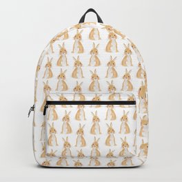 Cute rabbit illustration on white background Backpack