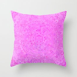 Pink Ice Flower Mandala Throw Pillow