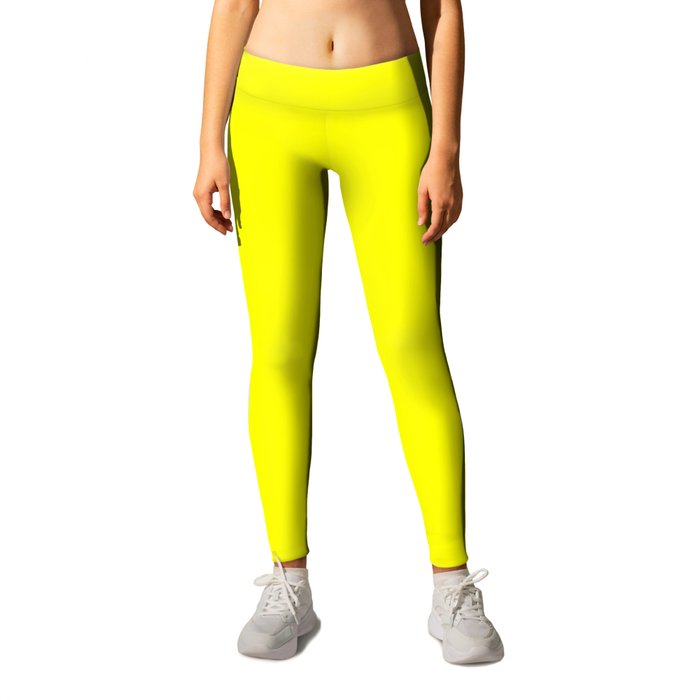 Yellow Solid Color Leggings