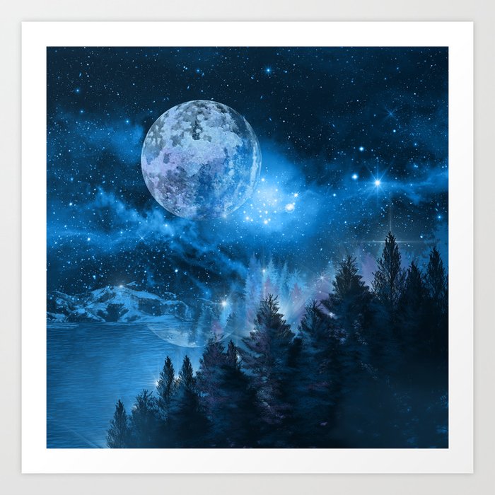 Night Forest Art Print By Bekimart Society6 Night Forest Art Print By Bekimart Society6