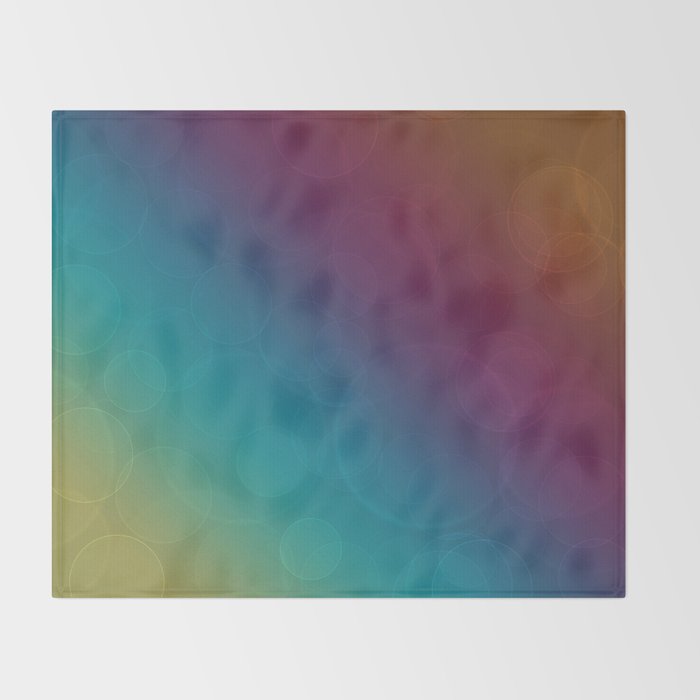 Bohek Bubbles on Rainbow of Color - Ombre multi Colored Spheres Throw Blanket