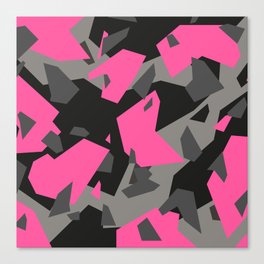 Black\Grey\Pink Geometric Camo Canvas Print