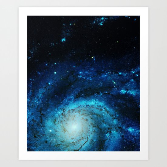 Teal Pinwheel Galaxy Art Print