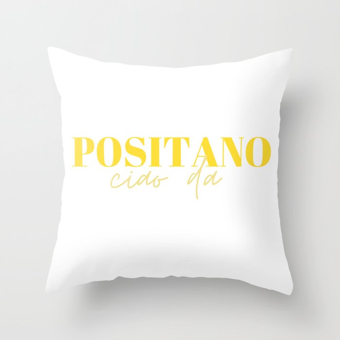 Ciao da Positano Canary Yellow Throw Pillow