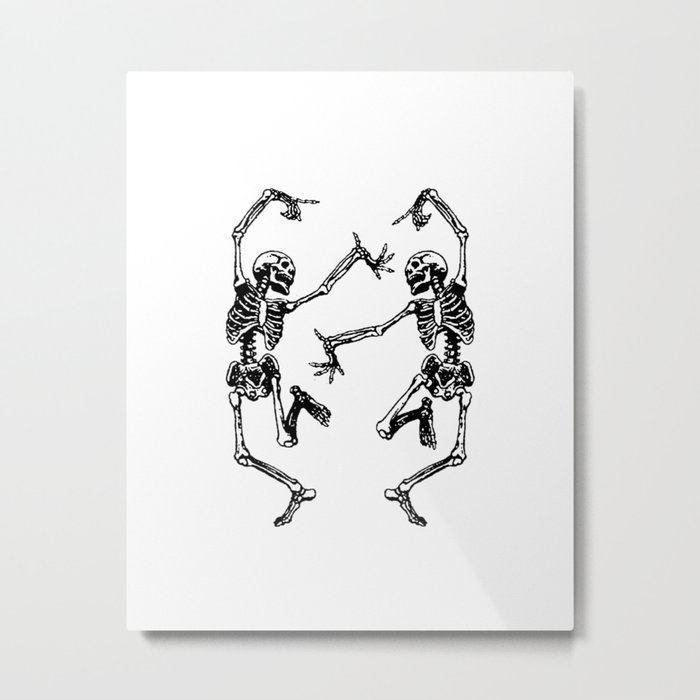 Duo Dancing Skeleton Metal Print