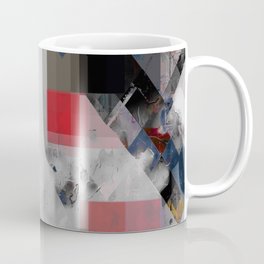 geometric pixel square pattern abstract background in red blue Mug