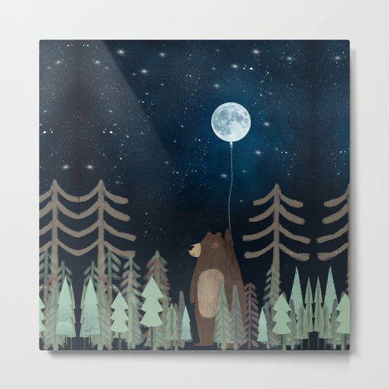 the moon balloon Metal Print