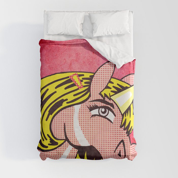 Unicorn Girl With Barrette Duvet Cover