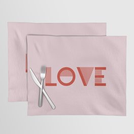 Love Pink pastel solid color minimalist modern abstract illustration  Placemat