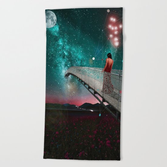 THE NIGHT WHEN I FOLLOWED THE STARS Beach Towel