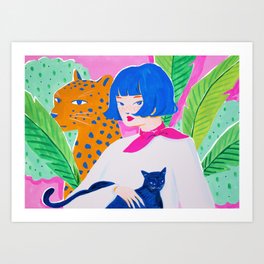 Cat Lady Art Print