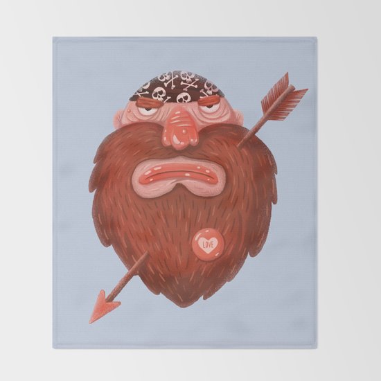 Biker in love Throw Blanket