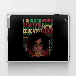 I Am Black Woman Beautiful Powerful Black History Laptop Skin