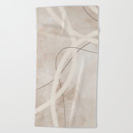 Abstract Lines Beige No1 Beach Towel