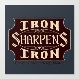 IRON SHARPENS IRON - Handlettering Verse Canvas Print