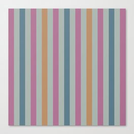 Classic Stripes Pattern_Morandi Color 1_c3c Blue Pink Orange Canvas Print