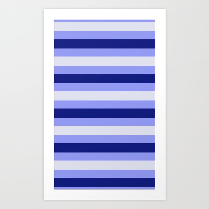 Blue Color Line Design Art Print