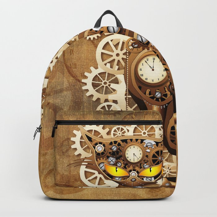 Steampunk Cat Vintage Style Backpack